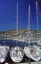 Sailboats, marina, Le Lavandou, Provence-Alpes-Côte d'Azur, Mediterranean, southern France, June