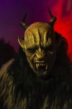 Krampus, fog, murmuring, winter, Waldburg Castle, Waldburg, Allgäu, Baden-Württemberg, Germany