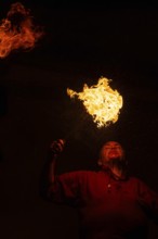 Fire Breather, Raunacht, Winter, Waldburg Castle, Waldburg, Allgäu, Baden-Württemberg, Germany