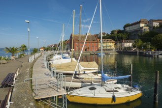 Harbour, Meersburg, Lake Constance, Baden-Württemberg, Germany