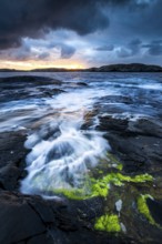 Water on the rocky coast on the Atlantic Road, Atlanterhavsveien, Karvag, Vevang, west coast,