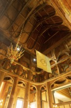 Interior of Lom Stave Church (Lom stavkyrkje), Lom, Norway