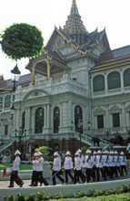 Changing of the Guard, Chakri Maha Prasat Hall, Grand Palace, Bangkok, Thailand, December 2002,