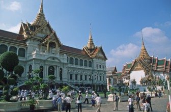 Chakri Maha Prasat Hall, Grand Palace, Bangkok, Thailand, December 2002, vintage, retro, old,