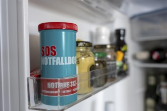 Emergency box in a refrigerator, it contains a comprehensive information sheet which gives