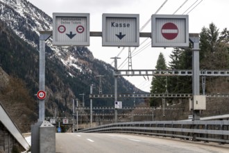 Access to Lötschberg Autoverlad, Goppenstein, Valais, Switzerland