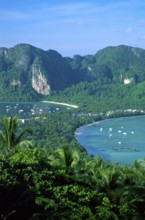 View of the island from the viewpoint one year in front of the tsunami, Ko Phi Phi Don, Thailand,