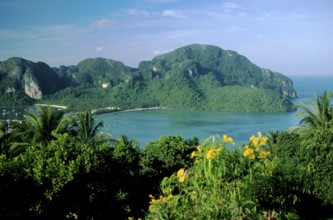 View of the island from the viewpoint one year in front of the tsunami, Ko Phi Phi Don, Thailand,