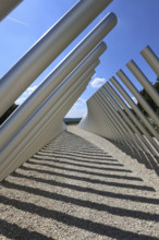 Art in public space, sculpture made of aluminum profile pipes by artist Martin Burchard, life's