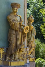 Golden sculptures as façade decoration from the Chinese House, Sanssouci Park, Potsdam