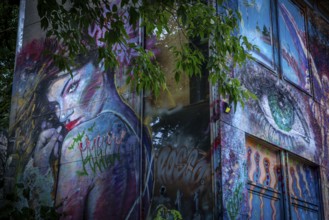 Graffiti on the former US eavesdropping facility on Teufelsberg in Grunewald, Berlin, Germany