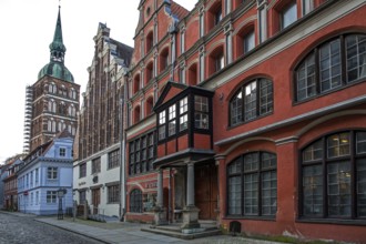 Houses in the historic old town of Stralsund, UNESCO World Heritage Site, Mecklenburg-Western