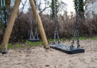 Detailed photo of play equipment on a children's playground, Berlin, Germany