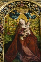 Famous medieval painting, Madonna in the Garden of Roses, by Martin Schongauer, Dominican Church,