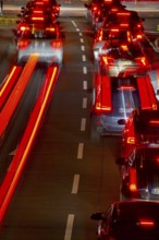 Rote Rückleuchten, Rush Hour, Rheinuferstraße, Cologne, Rhineland, North Rhine-Westphalia, Germany