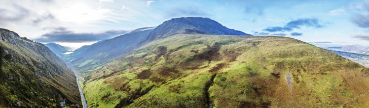 Autumn colours over Mach Loop from a drone, Minffordd, Tywyn, Wales, UK