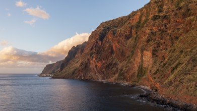 Aerial view of cliffs near Jardim do Mar, Madeira, Portugal