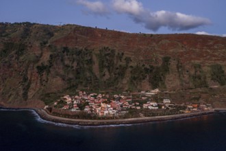 Aerial view, Jardim do Mar, cliffs, Madeira, Portugal
