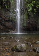 Cascata das 25 Fontes river and waterfall, 25 springs, hiking trail PR6, Levada das 25 Fontes,