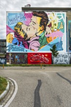 Wall painting, street art in the Bell area, Basel