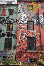 Trendy district with graffiti in the Gängeviertel, Neustadt, Hamburg