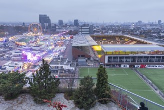 Overview of Cathedral and Stadium, St. Pauli, Hamburg