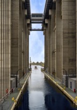 The newly built and already operational ship lift in Niederfinow, Brandenburg, Germany