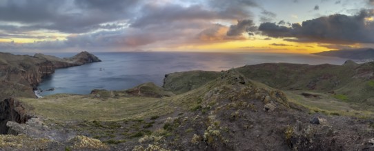 Sunset, volcanic peninsula, Ponta de São Lourenço, Ponta de Sao Lourenco, rocky coast, Punta de San