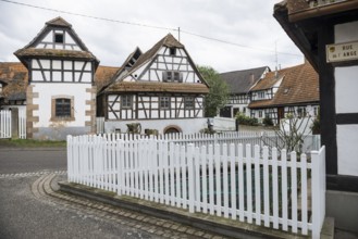 Village made entirely of half-timbered houses, Hunspach, Alsace, Bas-Rhin department, France