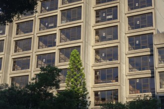 Iconic Sirius building, brutalism style on Sydney Harbour, vacant brutalist residential building in