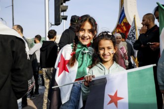 Damascus, Syria. November 28, 2025: Thousands of Syrians gather in Umayyad Square in central