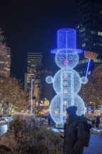 Christmas decoration, light decoration, in Berlin, Tauentzienstraße, view of the Memorial Church on