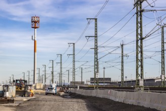 Construction work on the airport tunnel at the airport tunnel. The last few meters of solid road