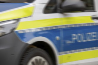 Close-up of a police vehicle as a symbol of a police operation