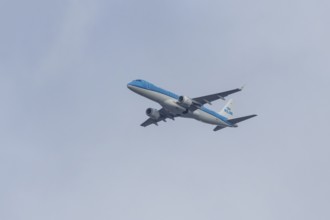 Embraer ERJ-190 jet passenger aircraft of Royal Dutch KLM cityhopper airlines in flight on approach