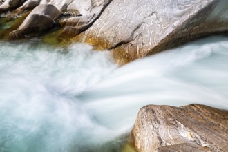Verzasca mountain river, rock structures, Valle Verzasca, Tessin, Switzerland