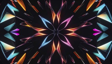 Abstract background of slightly unfocused multicolored glass lenses spinning and rotating,