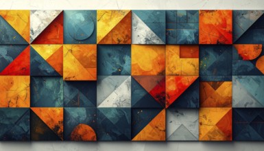 Abstract modern template, geometric effect stylized as mosaic tile, vibrant colorful business
