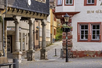Historic old town with half-timbered houses, cobbled streets and autumnal atmosphere, the old town