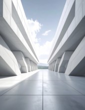 3d illustration of abstract modern architecture background, Minimal geometry architectural design,