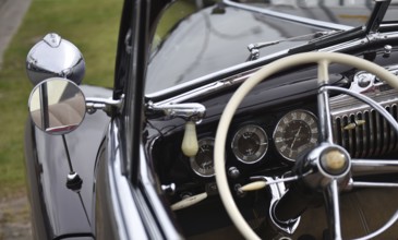 Classic car, 1947 Cadillac Series 62 Convertible, USA, at a classic car meeting in Büsum,