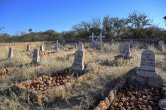 Graves at the German military cemetery at Waterberg, Otjozondjupa region, Namibia