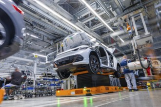 Electric car production in the assembly halls of VW in Zwickau, Zwickau, Saxony, Germany