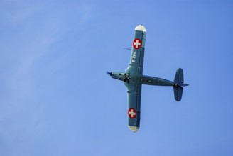 A Pilatus P-2 of Pilatus Flugzeugwerke AG with the registration D-EPII during a flight