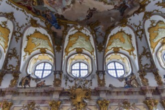 Interior design and exhibition rooms in the Würzburg Residence, imposing 18th century palace with
