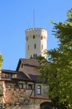 Lichtenstein Castle, fairytale castle of Württemberg, romantic fairytale castle on the eaves of the