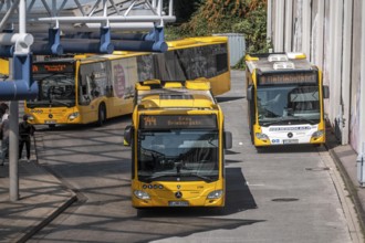 Public transport stop, bus station, local buses in Essen-Steele, bus and S-Bahn junction, Essen,