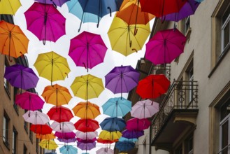 Coloured umbrellas, Interlaken, Bern, Switzerland