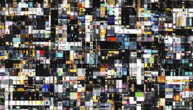 Abstract creative glitch overlay texture. Geometric pixel pattern, AI generated