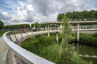 Ramp on the Liniebrug, bicycle and pedestrian bridge over the Amsterdam-Rhine Canal near the